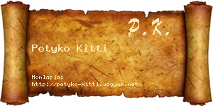 Petyko Kitti névjegykártya